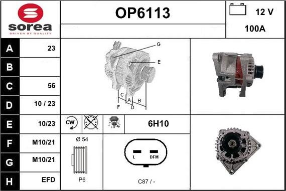 Sera OP6113 - Генератор autospares.lv