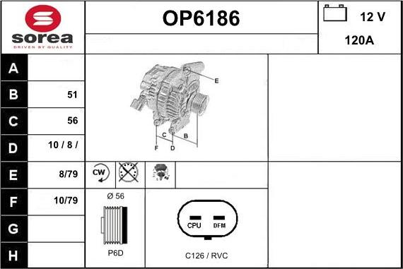 Sera OP6186 - Генератор autospares.lv