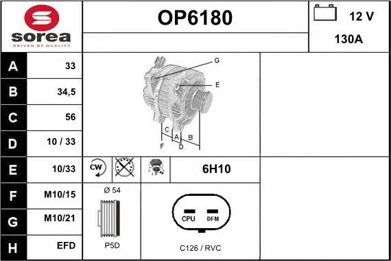 Sera OP6180 - Генератор autospares.lv