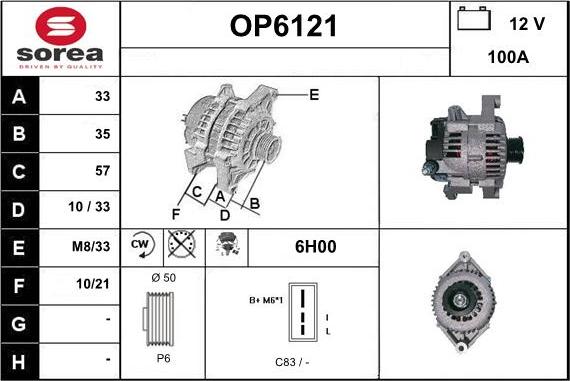 Sera OP6121 - Генератор autospares.lv
