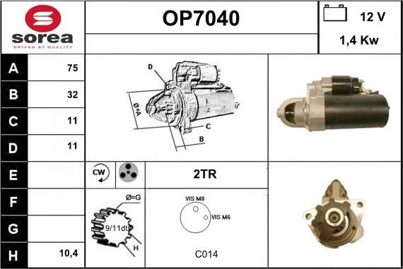 Sera OP7040 - Стартер autospares.lv