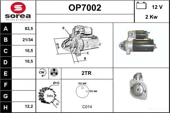 Sera OP7002 - Стартер autospares.lv