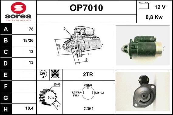 Sera OP7010 - Стартер autospares.lv