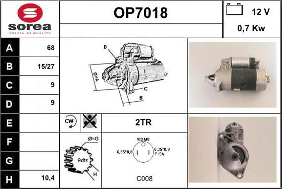 Sera OP7018 - Стартер autospares.lv