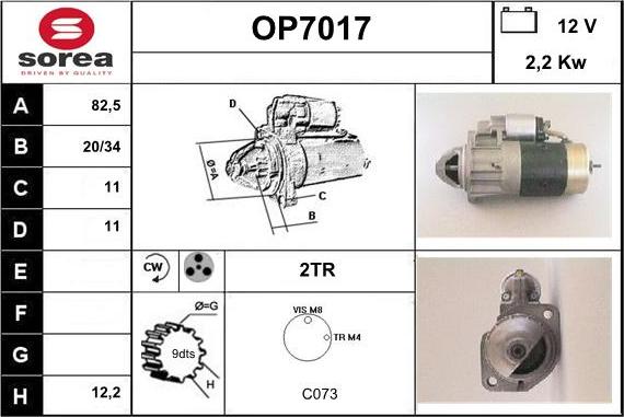 Sera OP7017 - Стартер autospares.lv