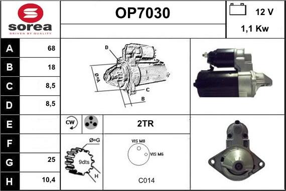 Sera OP7030 - Стартер autospares.lv