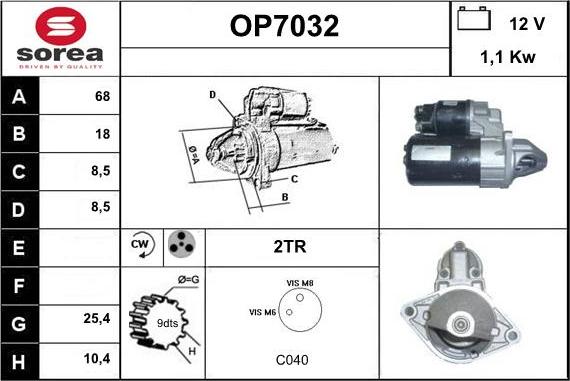 Sera OP7032 - Стартер autospares.lv