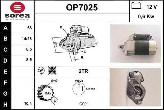 Sera OP7025 - Стартер autospares.lv