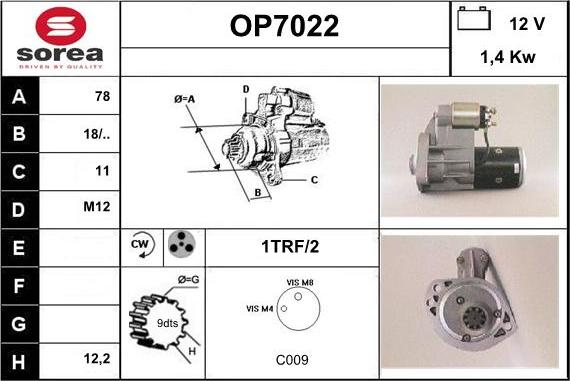 Sera OP7022 - Стартер autospares.lv