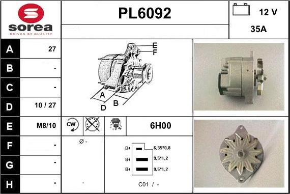 Sera PL6092 - Генератор autospares.lv