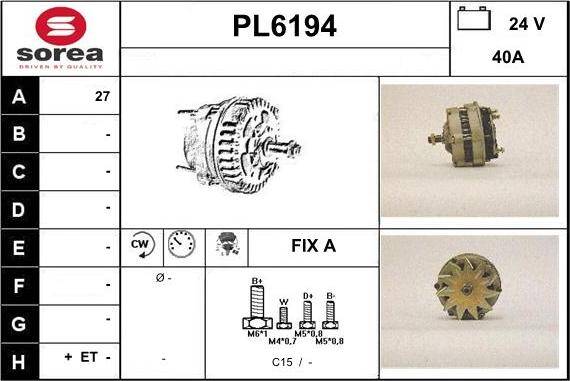 Sera PL6194 - Генератор autospares.lv