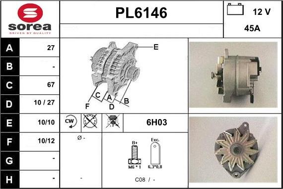 Sera PL6146 - Генератор autospares.lv