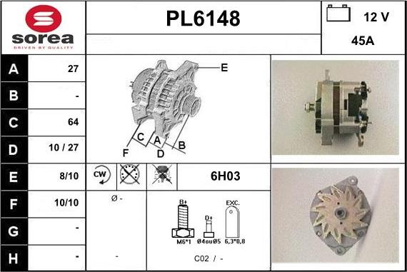 Sera PL6148 - Генератор autospares.lv