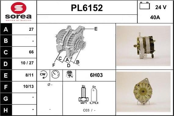 Sera PL6152 - Генератор autospares.lv