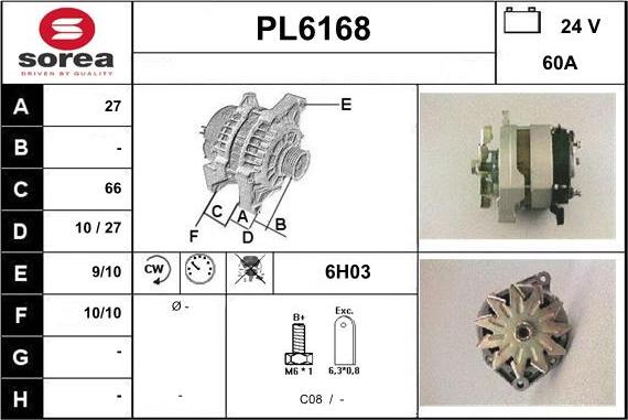 Sera PL6168 - Генератор autospares.lv