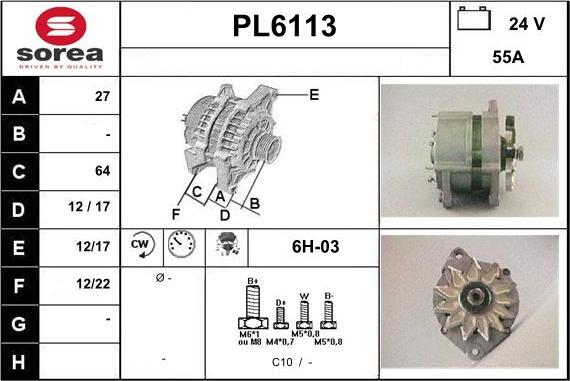 Sera PL6113 - Генератор autospares.lv