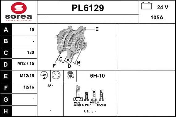 Sera PL6129 - Генератор autospares.lv