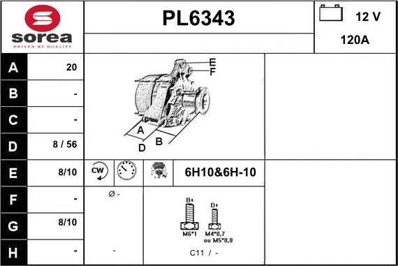 Sera PL6343 - Генератор autospares.lv