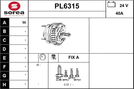 Sera PL6315 - Генератор autospares.lv