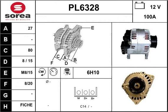 Sera PL6328 - Генератор autospares.lv