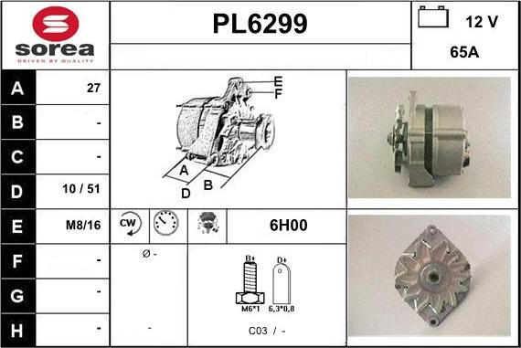 Sera PL6299 - Генератор autospares.lv