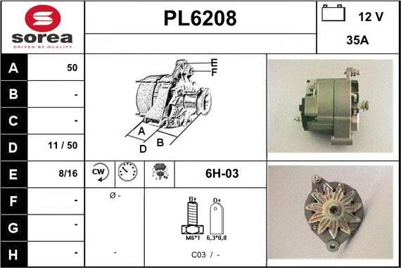 Sera PL6208 - Генератор autospares.lv