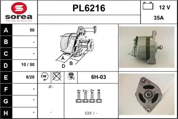 Sera PL6216 - Генератор autospares.lv