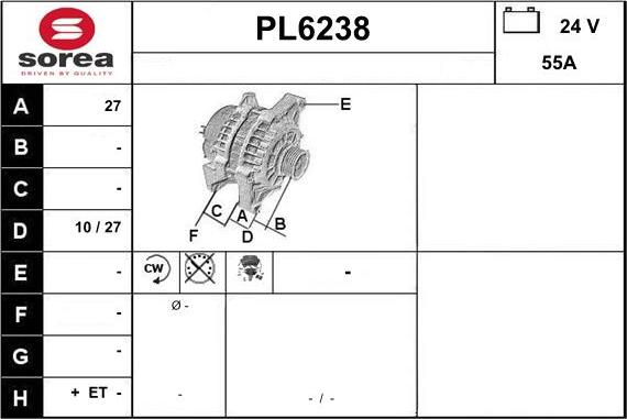 Sera PL6238 - Генератор autospares.lv