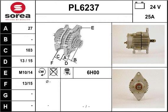 Sera PL6237 - Генератор autospares.lv