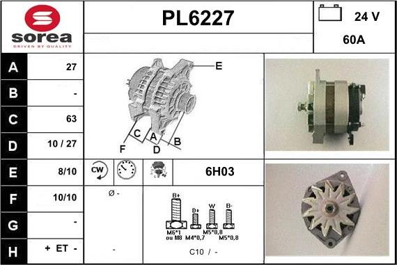 Sera PL6227 - Генератор autospares.lv