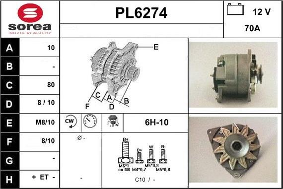 Sera PL6274 - Генератор autospares.lv