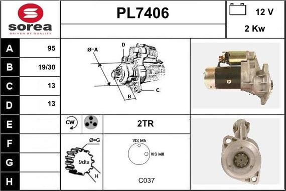 Sera PL7406 - Стартер autospares.lv