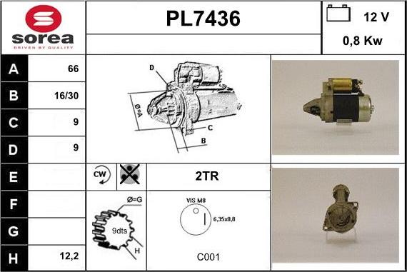 Sera PL7436 - Стартер autospares.lv