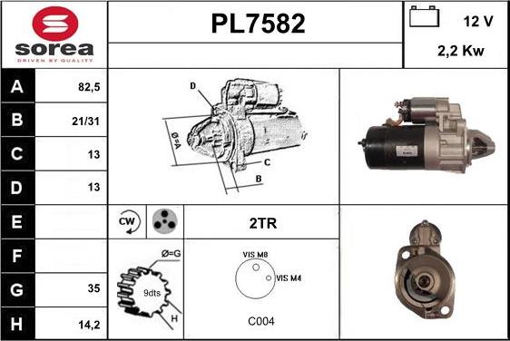 Sera PL7582 - Стартер autospares.lv