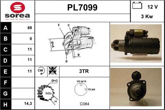 Sera PL7099 - Стартер autospares.lv