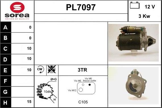 Sera PL7097 - Стартер autospares.lv