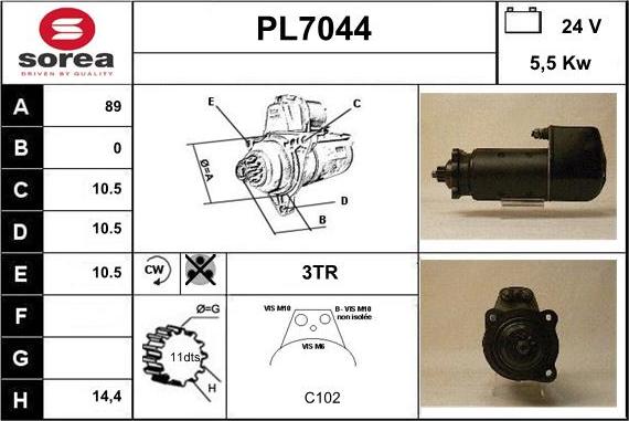 Sera PL7044 - Стартер autospares.lv