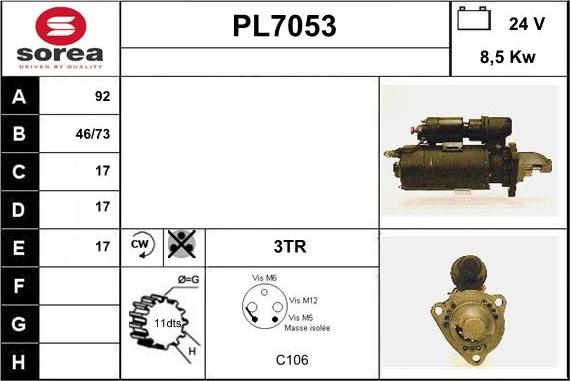 Sera PL7053 - Стартер autospares.lv