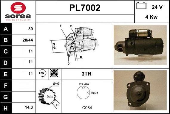 Sera PL7002 - Стартер autospares.lv