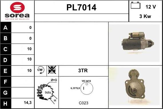 Sera PL7014 - Стартер autospares.lv