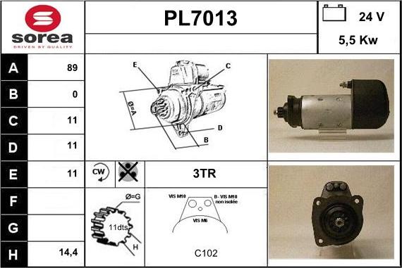 Sera PL7013 - Стартер autospares.lv