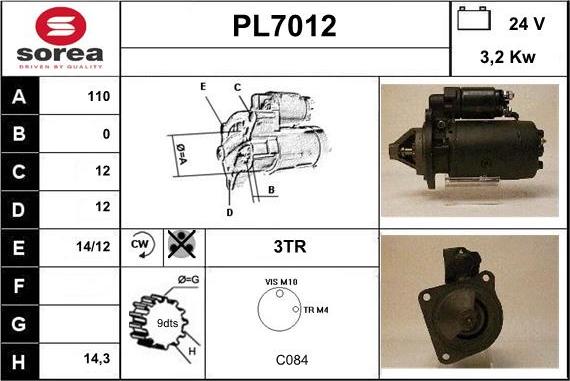 Sera PL7012 - Стартер autospares.lv