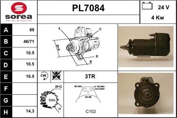 Sera PL7084 - Стартер autospares.lv