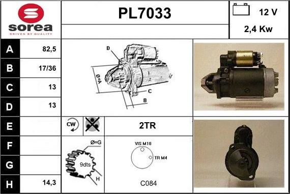 Sera PL7033 - Стартер autospares.lv