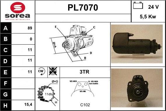 Sera PL7070 - Стартер autospares.lv