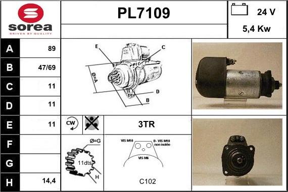 Sera PL7109 - Стартер autospares.lv