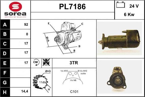 Sera PL7186 - Стартер autospares.lv