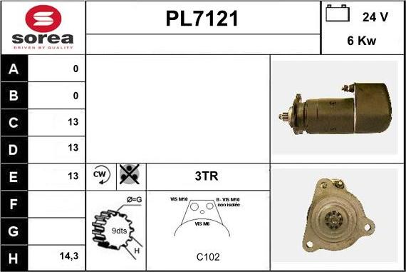 Sera PL7121 - Стартер autospares.lv