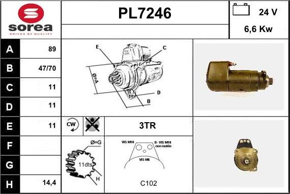 Sera PL7246 - Стартер autospares.lv