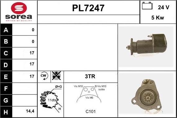 Sera PL7247 - Стартер autospares.lv